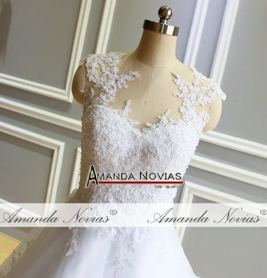 Amanda Novias Новое поступление ТРАПЕЦИЕВИДНОЕ кружевное свадебное платье NS3368