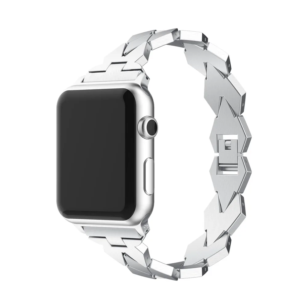 Стальной браслет с бриллиантами для Apple Watch 38 мм 40 42 44 iWatch Series 1 2 3 4 5 Ремешки