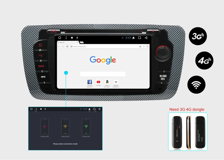 Junsun Android 7,1 Автомобильный DVD Радио для сиденья Ibiza 6j 2009 2010 2012 2013 gps навигация 2 Din экран Радио Аудио мультимедийный плеер