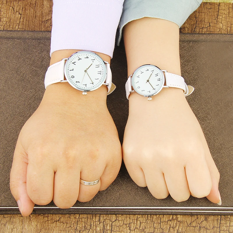 2017 Роскошные брендовые черные белые часы для влюбленных уникальные с арабскими