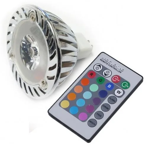 12 В 3 Вт в 1 RGB MR16 Светодиодная лампа изменение цвета светодиодный прожектор с ИК