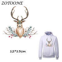 zotoone flower deer patches iron on transfers diy accessory decoration patch for clothing print on t shirt bags applique clothes