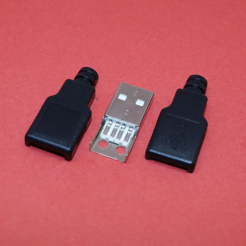 

ChengHaoRan 1 Set 3 In 1 DIY USB 2.0 A Male Assembly Adapter Connector Plug Socket black,MA-009
