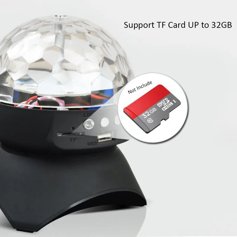 Disco DJ вечерние Bluetooth динамик Встроенный светильник шоу сценический светильник ing RGB изменение цвета светодиодный хрустальный шар поддержка TF AUX F