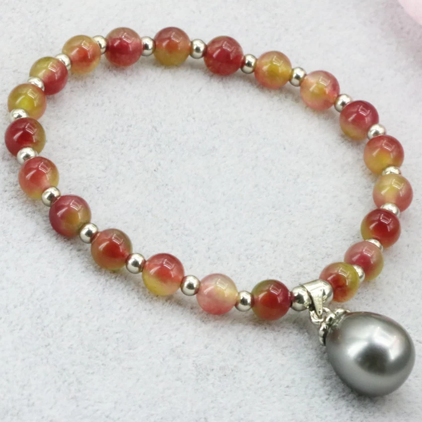 6 мм круглые бусины многоцветный камень нефриты с камнями браслет для женщин