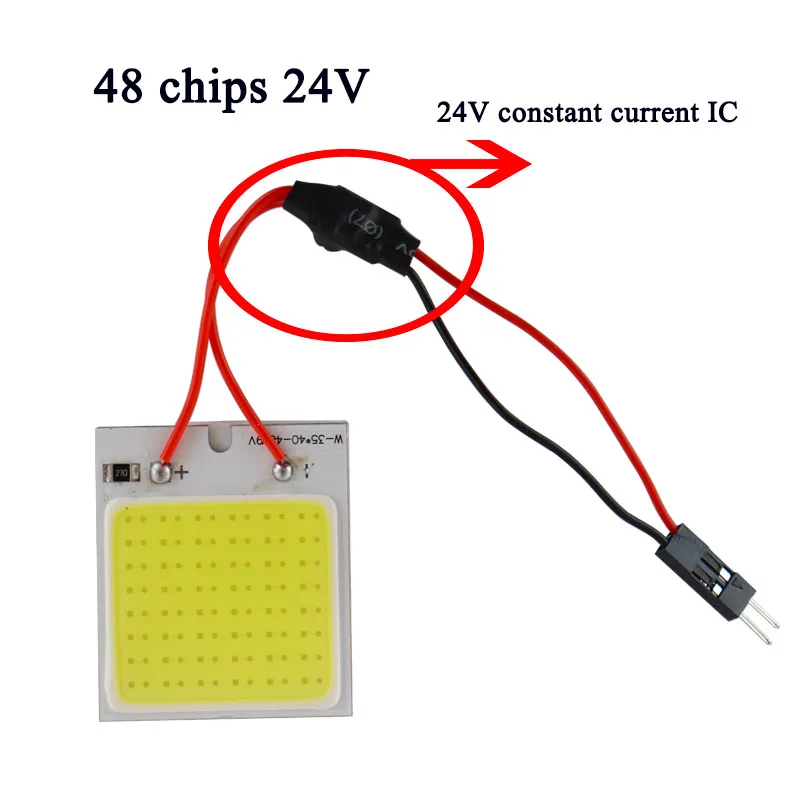 100 комплектов 24 В Caminhao levou Cupula 3 с чипами Luz Interior Do Carro COB LEVOU Чип smd 48 T10 luzes Painel de LED Festo