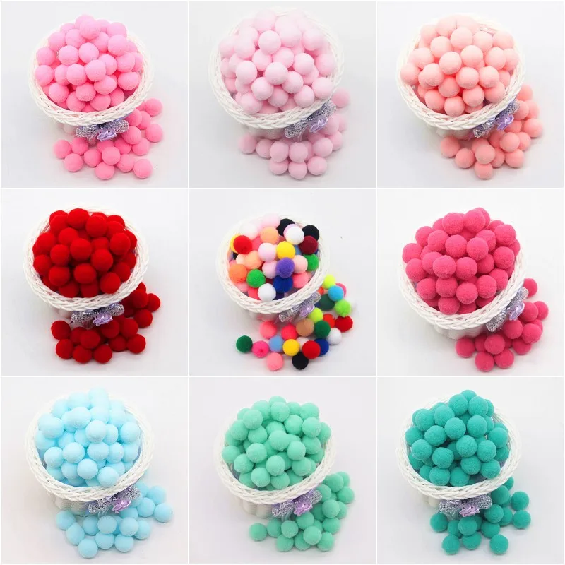 Pompom 8mm 10mm 15mm 20mm 25mm 30m Pom Poms Ponpon Ball Colorful Pompony Crafts Supplies DIY for Kids Toy Garment Sewing 20g