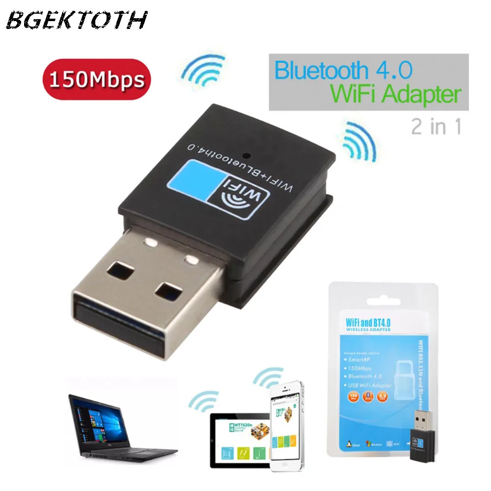 Беспроводная сетевая Wi Fi карта Lan + Bluetooth V4.0 адаптер для настольного ноутбука