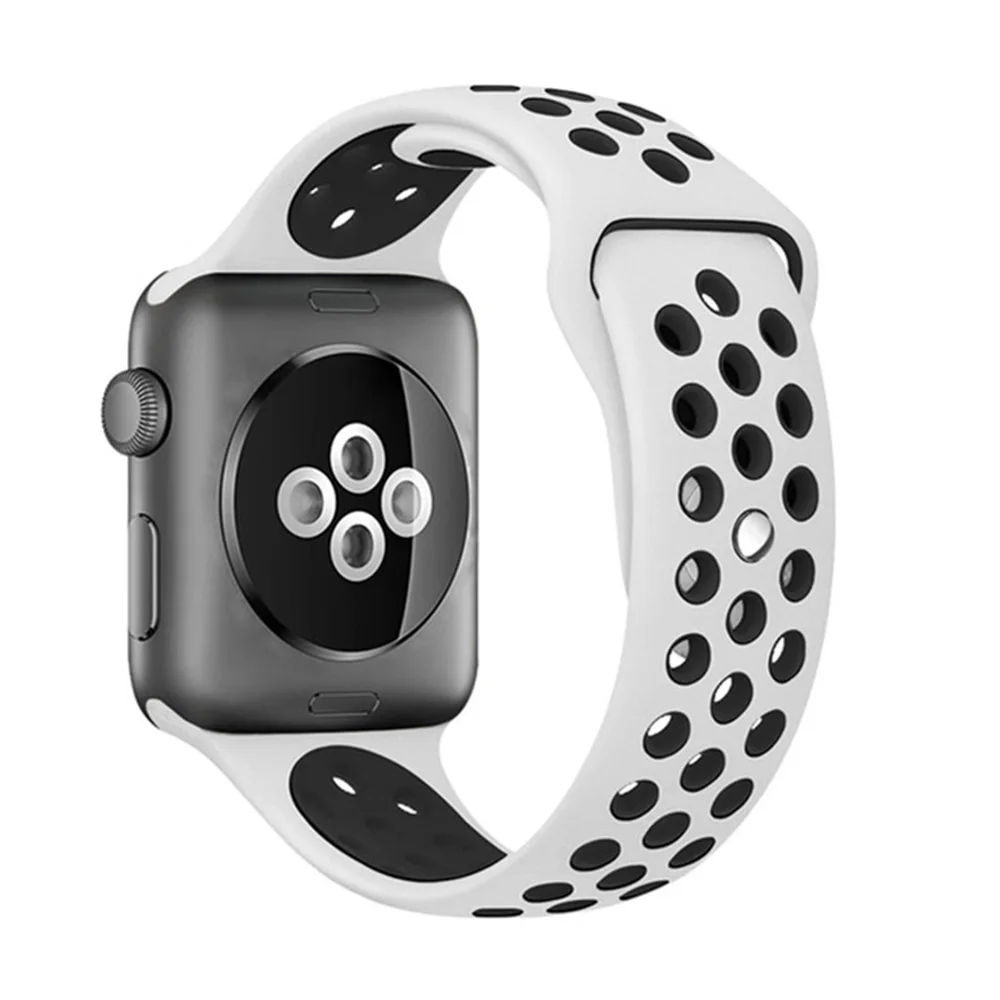 Спортивный силикон нейлон нержавеющая сталь Миланский ремешок для Apple Watch с 42 мм 38