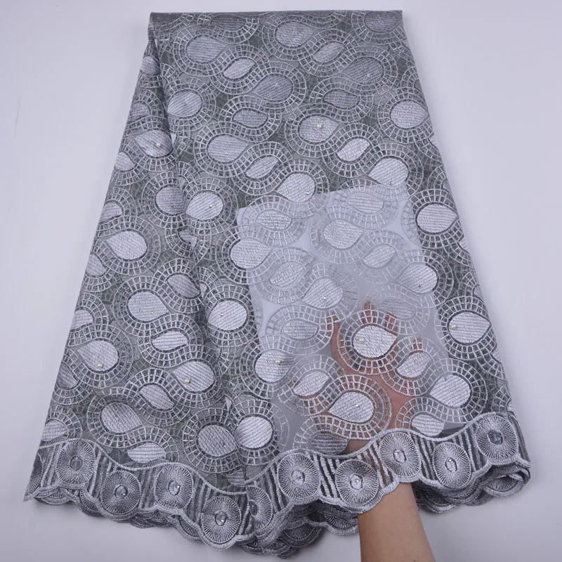 

2018 High Quality African Lace Fabric Pure White French Net Embroidery Tulle Lace Fabric For Nigerian Wedding Party Dress A1337
