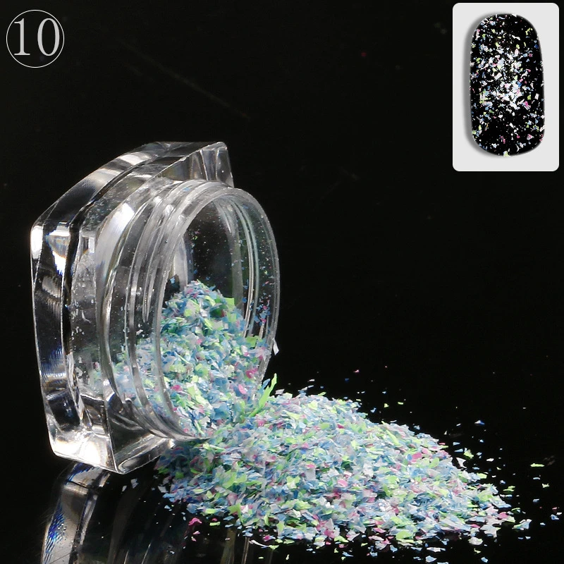 New 1 Set 12 Bottle Colorful Broken Snowflakes For Women Nails Art Decals DIY Decorations Shining Sequins Manicure Nail Stickers | Красота и