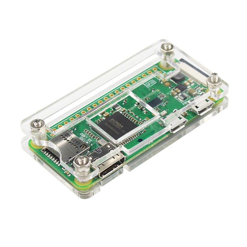 Корпус для Raspberry Pi Zero W акриловый корпус внешний с радиатором прозрачный черный
