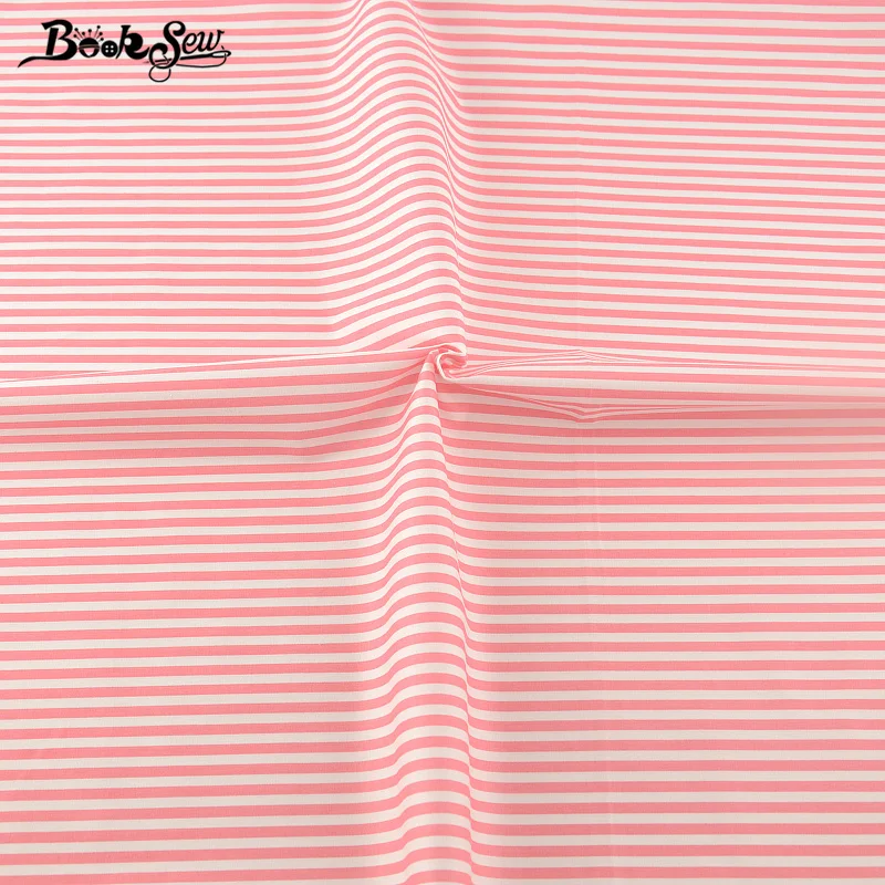 Booksew Новый 100% хлопок Twill Ткань розовые полоски дизайн домашний текстиль Материал