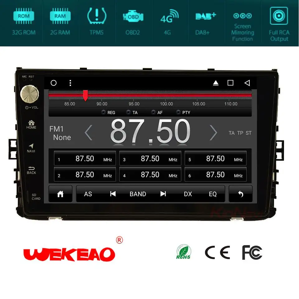 Wekeao современные 9 &quotCar gps навигации Аудио плеер для VW Универсальный