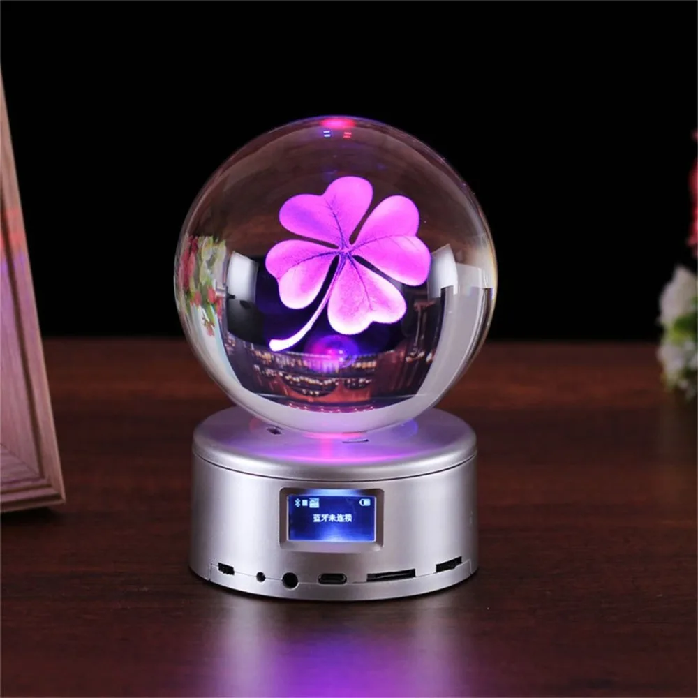 80 mm Wireless Bluetooth Crystal Ball Music Box Rotate MP4 Base Remote Control For Valentine's Day | Освещение