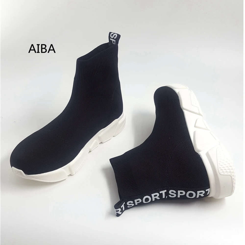 

Женские Дышащие ботильоны AIBA, повседневные эластичные кроссовки на платформе, мягкая подошва, обувь на весну