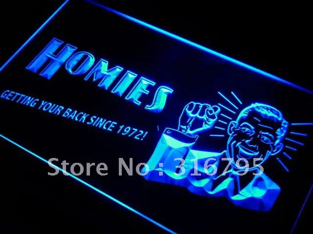 

I115 Homies Get your back светодиодный Neon светильник Signs On/Off Switch 20 + цветов 5 размеров