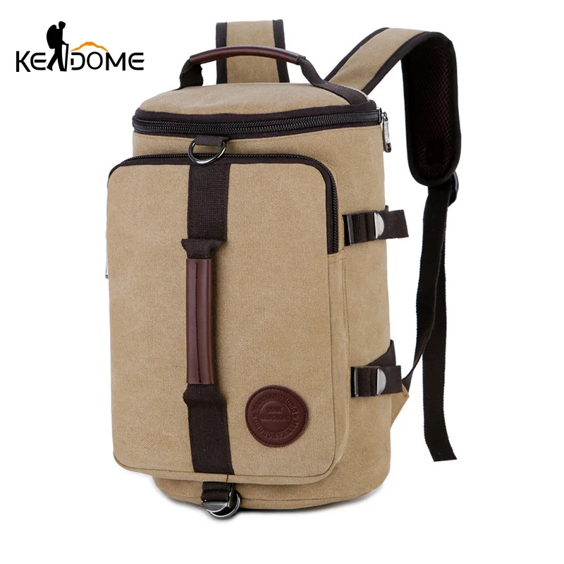 Мужская холщовая спортивная сумка цилиндрическая типа ковш тренировочный