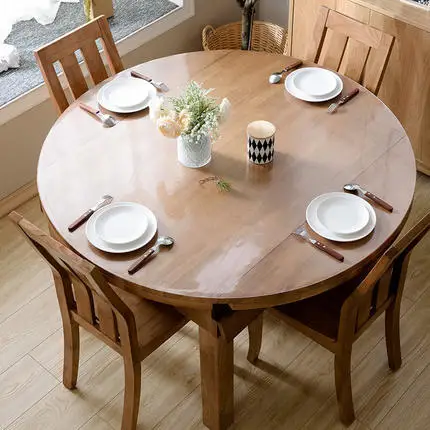 

2017 New PASAYIONE Round Table Cloths Home Dining Room Tablecloth Disposable PVC Table Runner Waterproof Table Cover 1.5mm Thick