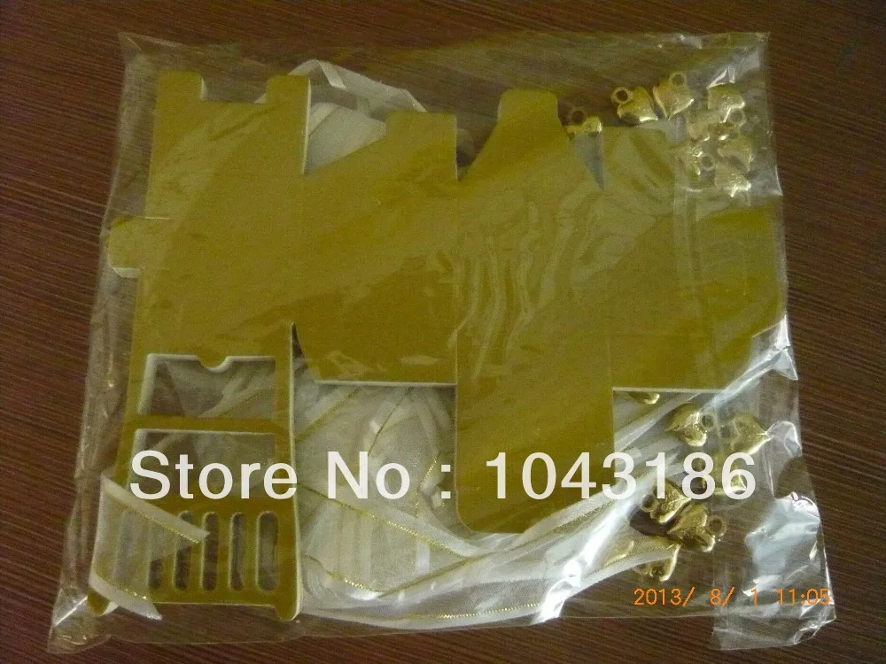 Подарочная коробка для свадебного кресла Золотая монограмма 100 шт. милая