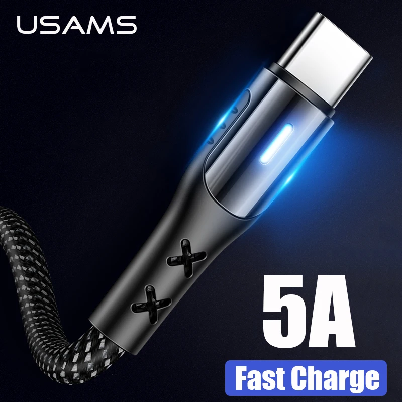 USAMS 5A Type C кабель для Huawei Mate 20 Pro P20 Lite Supercharge USB быстрой зарядки передачи данных