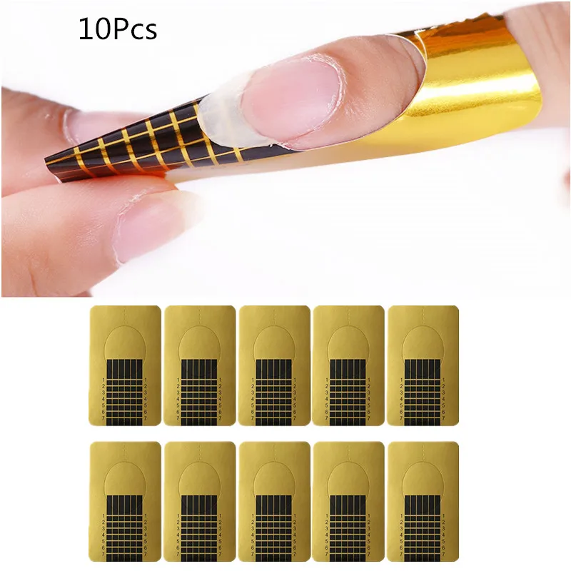 10Pcs Nail Form UR SUGAR 7 мл УФ-гель продлевающий половой акт Кристалл поли строительный УФ-гель лак для ногтей Советы для наращивания акриловая личная гигиена лак для строительства - Цвет: 10Pcs Nail Form