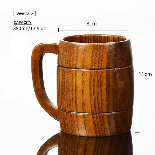 Beer Cup Креативный деревянный бокал для коктейлей хрустальный бокал для шампанского мартини деревянный пивной стакан стеклянный бокал подскальный стакан Nices подарки - Цвет: Beer Cup