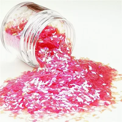 Transparent DKpink Ультратонкий экологичные с блестками 2*3 мм Луны форма, Сыпучие блёстки для нейл-арта, блестка из ПЭТ Свадебные DIY ремесло Конфетти украшения 10g - Цвет: Transparent DKpink