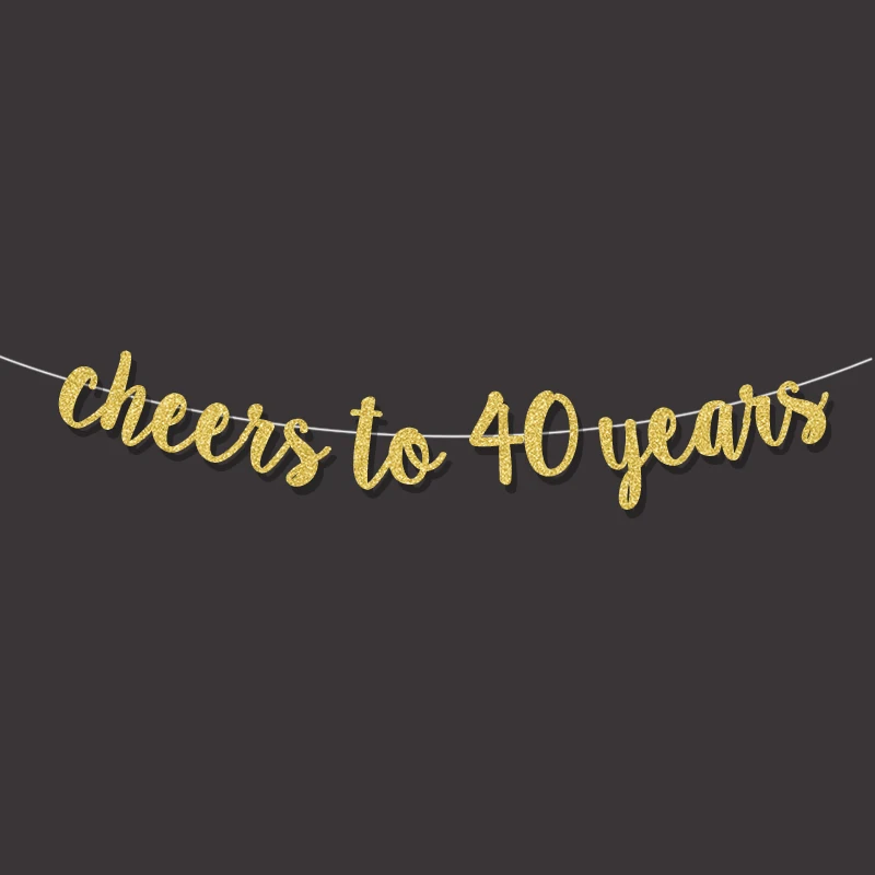 40-й день рождения украшения для cheers до 40 лет баннер с днем рождения золотой знак Свадьба юбилей вечерние украшения - Цвет: gold
