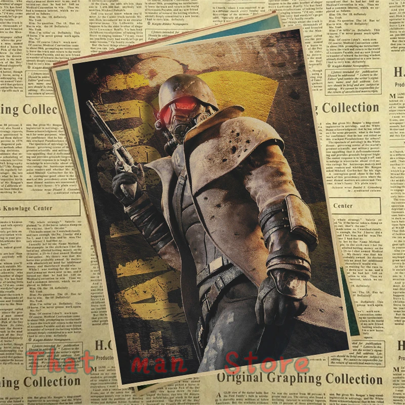Fallout 3 4 игровой Плакат Украшение для домашнего интерьера крафт-игра плакат рисунок core наклейки на стену 42*30 см