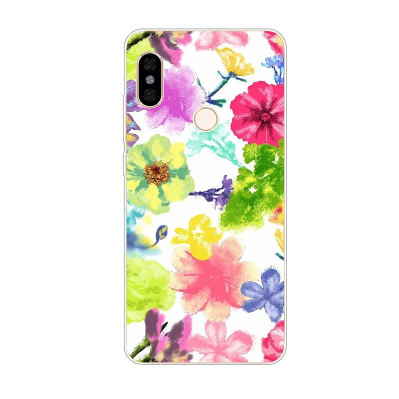 Чехол для Xiaomi redmi S2 силиконовый чехол с цветочным рисунком мягкая задняя крышка
