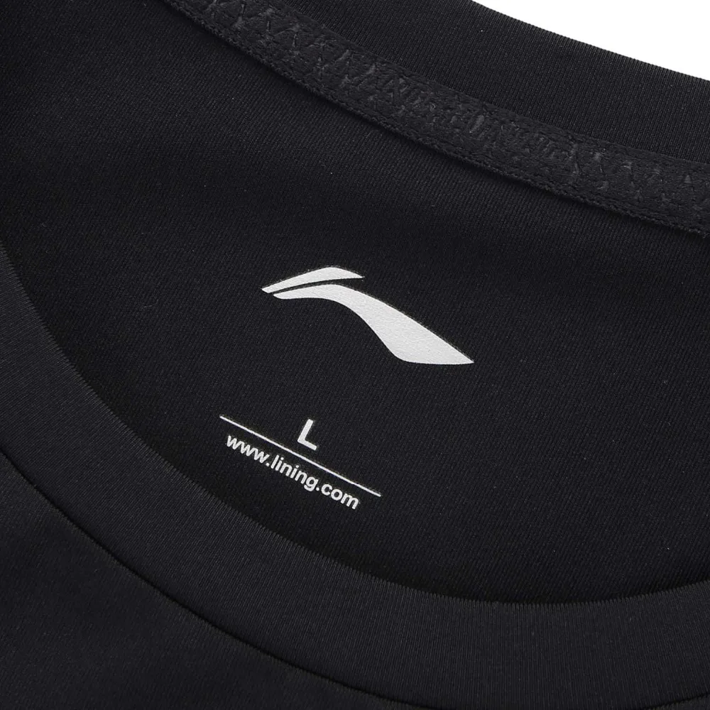 Li-Ning мужская тренировочная серия футболка дышащая Стандартная посадка полиэстер спандекс подкладка комфорт Спортивная футболка ATSN207 MTS2859
