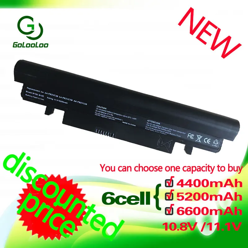 Golooloo 11 1 В 6 ячеек Батарея для SAMSUNG NP-N150 NP-N148 AA-PB2VC3B AA-PB2VC6B AA-PB2VC6B/E AA-PB2VC6W AA-PL2VC6B AA-PL2VC6W -