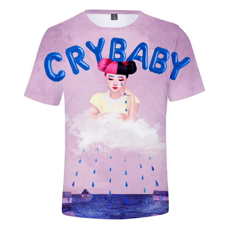 LUCKYFRIDAYF CRY BABY print 3D Fashion Print Short Sleeve T-Shirt Women Pop Top Summer Femele Cotton Clothes | Женская одежда