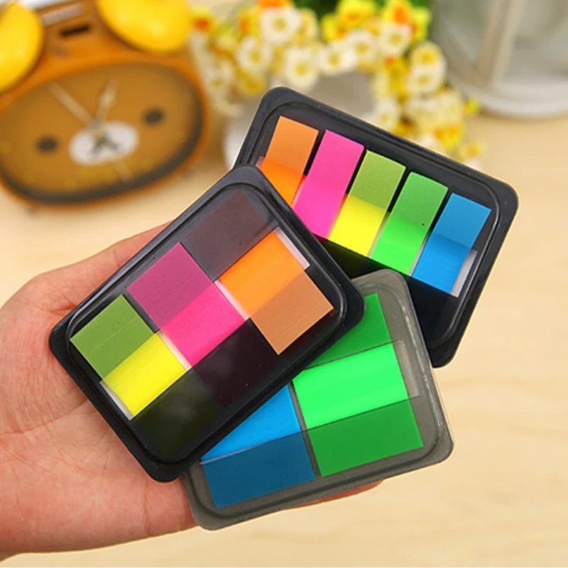 

1pack/lot PET Memo Fluorescence Colorful Paper Sticker Kawaii Rainbow Sticky Notes 3 Selection Office Supplies Message Label