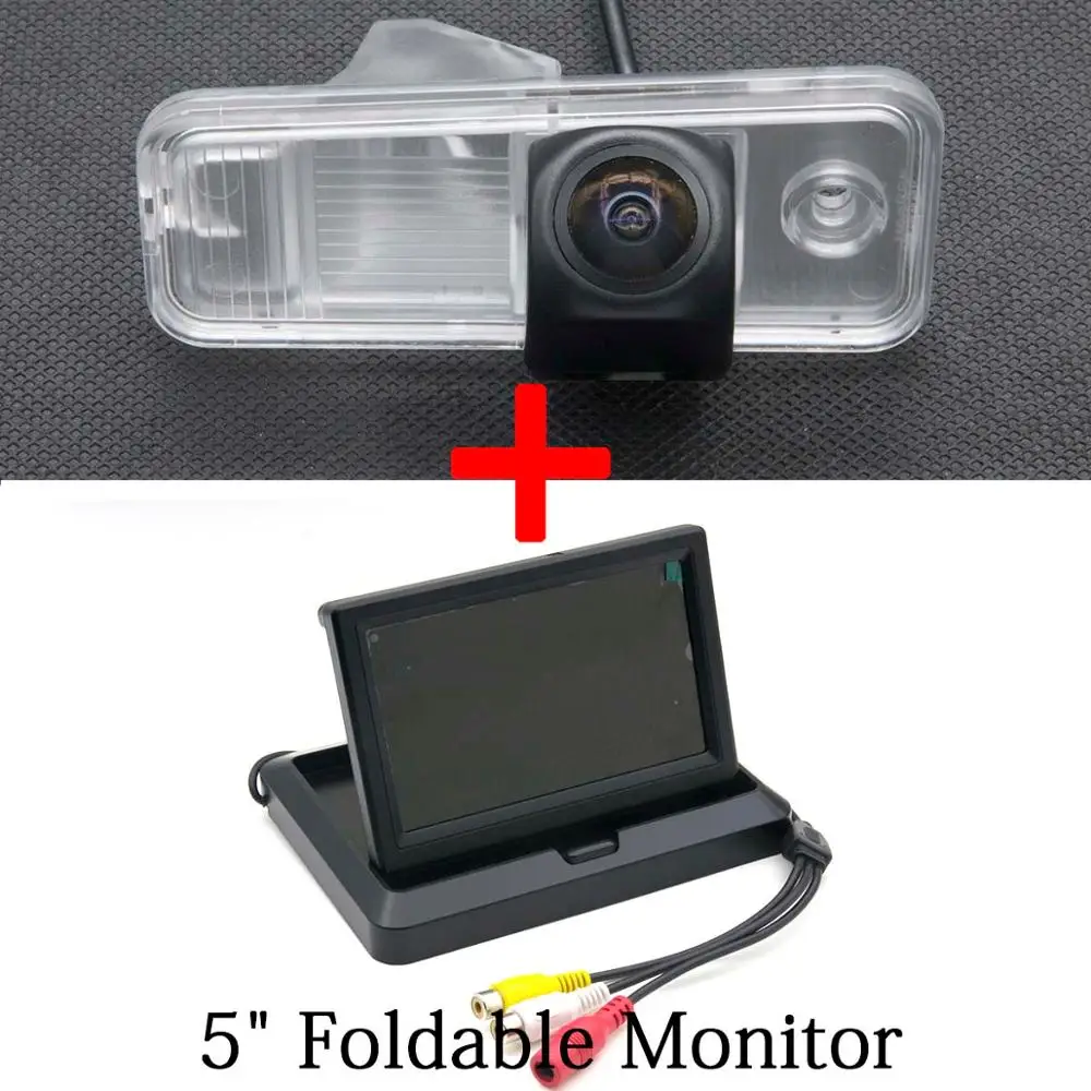 Camera 5 inch fold 1080P рыбий глаз MCCD Starlight Автомобильная камера заднего вида для hyundai Carens Santa Fe 2013 IX25 Creta беспроводной 4," 5" монитор - Название цвета: Camera 5 inch fold