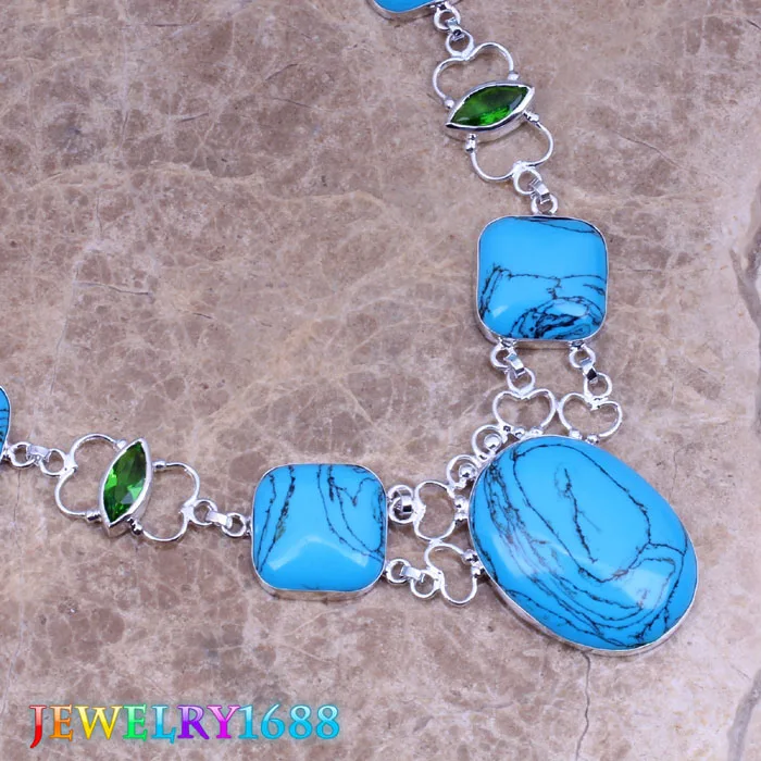 Ожерелье с блестящим синим покрытием L722 | Украшения и аксессуары