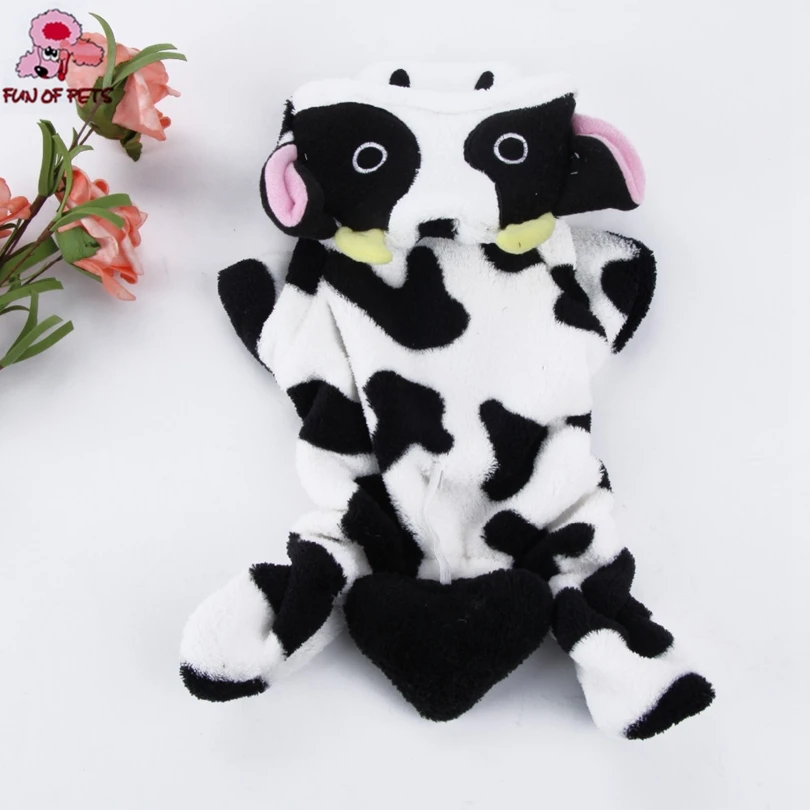 Горячая новинка зима теплый милый корова молоко флисовый костюм с капюшоном