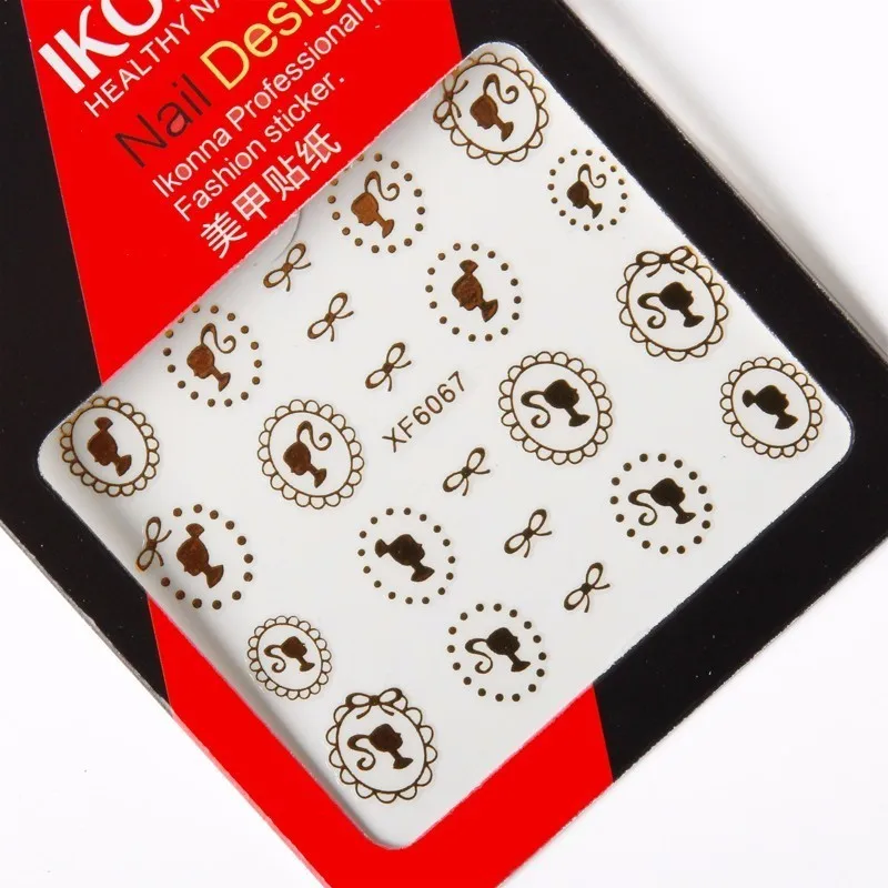 Ikonna XF6067 полые queen зеркало девушка Золотая линия ногтей Книги по искусству