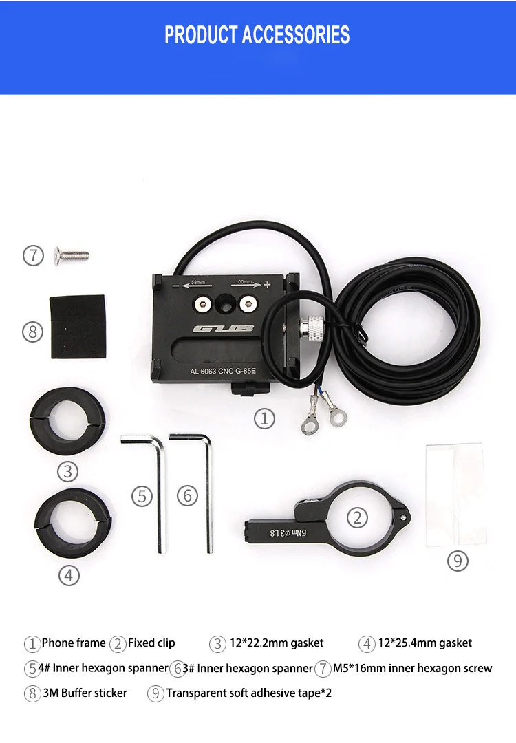 GUB G-85E Алюминиевый USB Перезаряжаемый Мотоцикл держатель телефона электрический велосипедный держатель телефона Поддержка gps для 4,0-6,7 дюймов держатель телефона