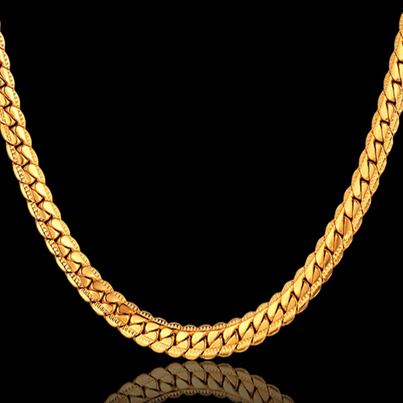 

N7M7 Hot Sale Stainless Steel Gold Antique Flat Snake Chain Necklace Men Jewelry 4/7mm Choker Long Chains For Women XL570ST