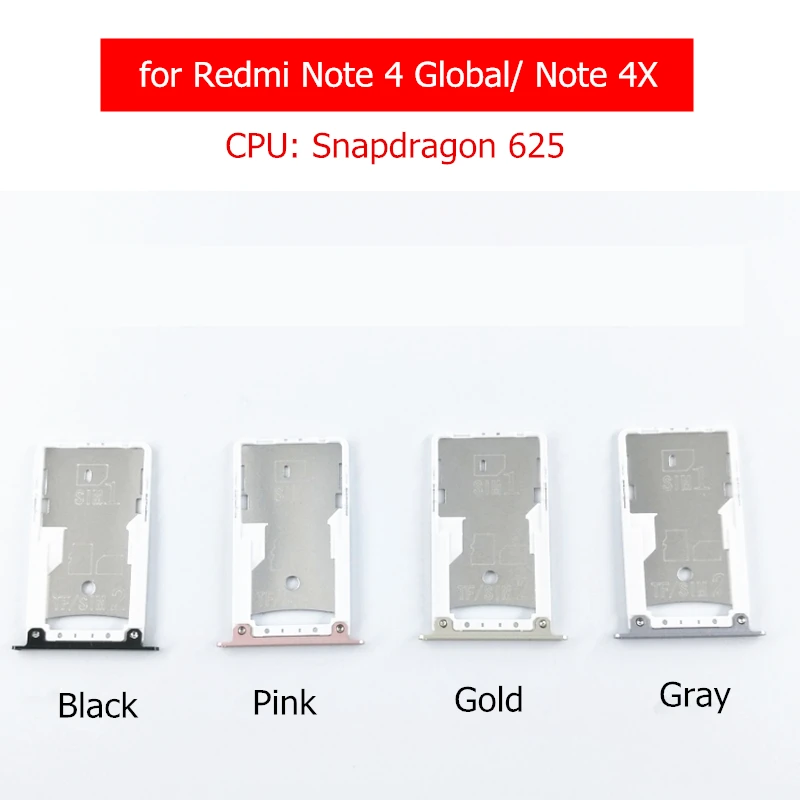 Для Xiaomi Redmi Note 4 Global/Redmi Note 4X3 GB 4GB держатель лотка для карт Слот для sim-карты адаптер Замена Ремонт Запасные части