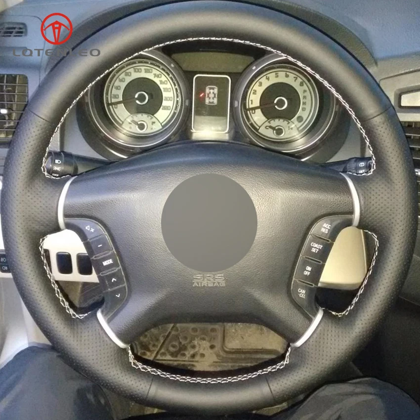 LQTENLEO черный из натуральной кожи DIY автомобиля Руль Обложка для Mitsubishi Pajero 2007- Galant 2008-Zinger 2012 2008-2011