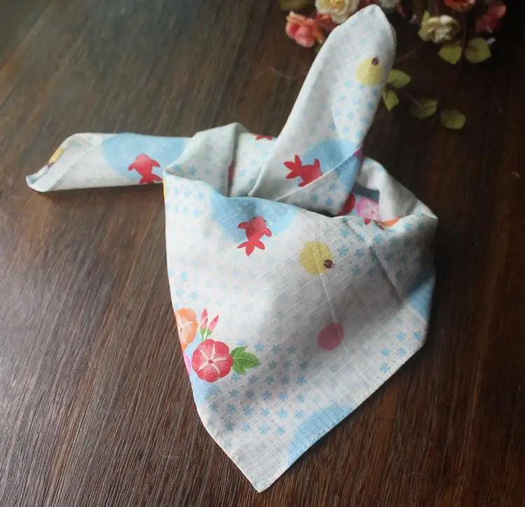 Большой платок furoshiki в японском стиле из хлопка 100%/с красным и синим принтом 52