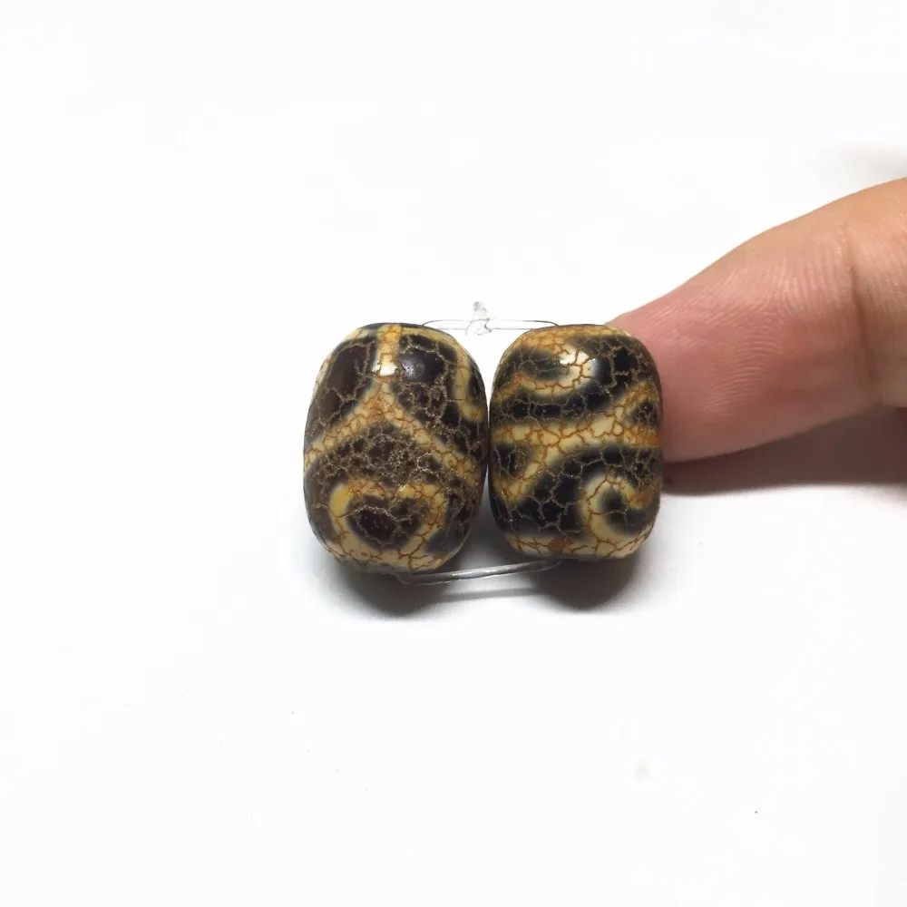 2pcs/lots Natural Agate Stone 13mm*17.5mm Tibetan Dzi Beads Special Totem For Jewelry Making Bracelet Necklace | Украшения и