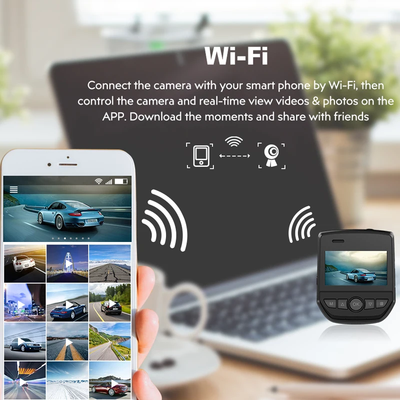 AfmoDVR GS63H Wi-Fi автомобильный видеорегистратор регистраторы Двойной объектив задняя