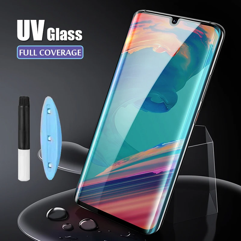 Полная УФ-жидкий клей Стекло для huawei P30 Pro Стекло Экран протектор на huawei P20 Lite для huawei Коврики 20 про защитный Стекло