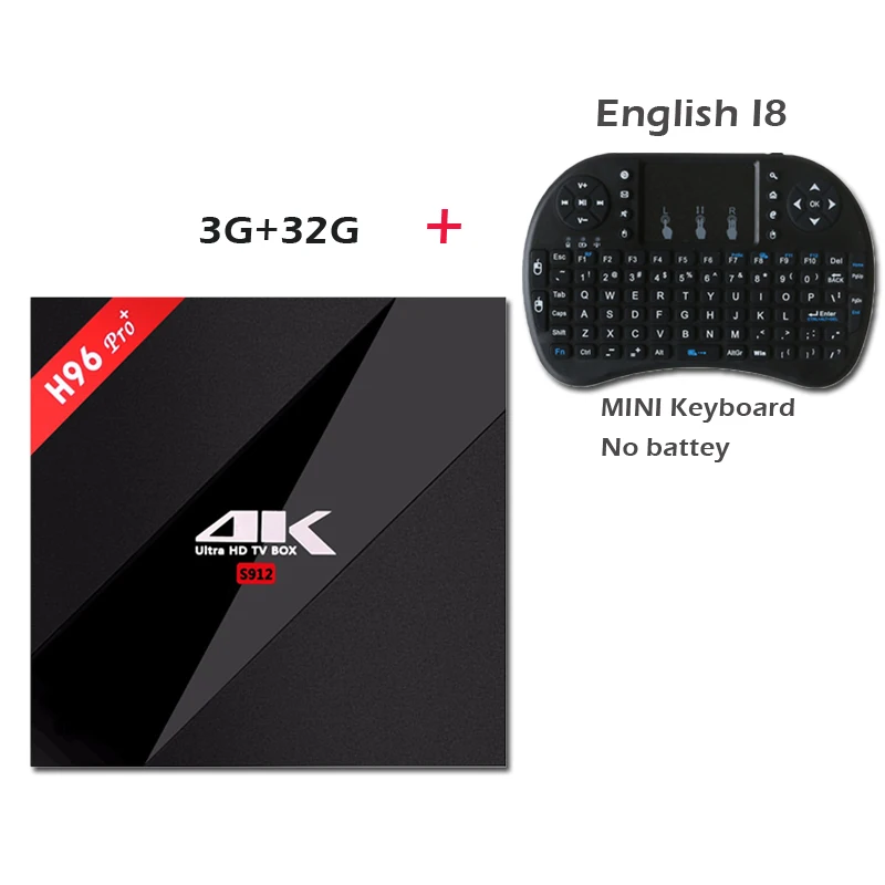 3G32G add English I8 Wechip H96 PRO Plus Android 7,1 Smart tv Box Amlogic S912 Восьмиядерный 3g 32G 2,4 GHz/5,8 GHz Wifi 4K Bluetooth H96 PRO+ телеприставка - Цвет: 3G32G add English I8