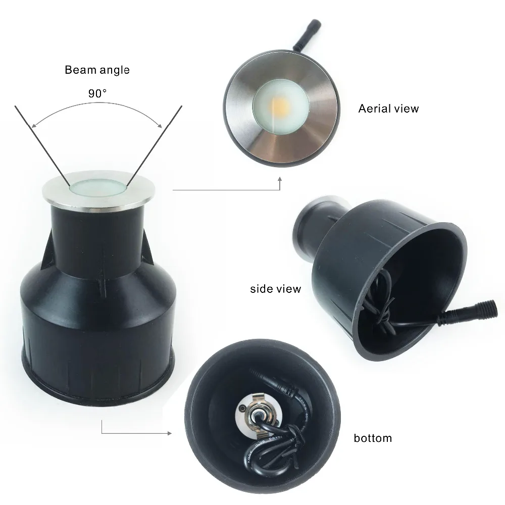 Водонепроницаемый IP67 светодиодный RGB подземный светильник DC12V 24V 3*1W утопленный 100