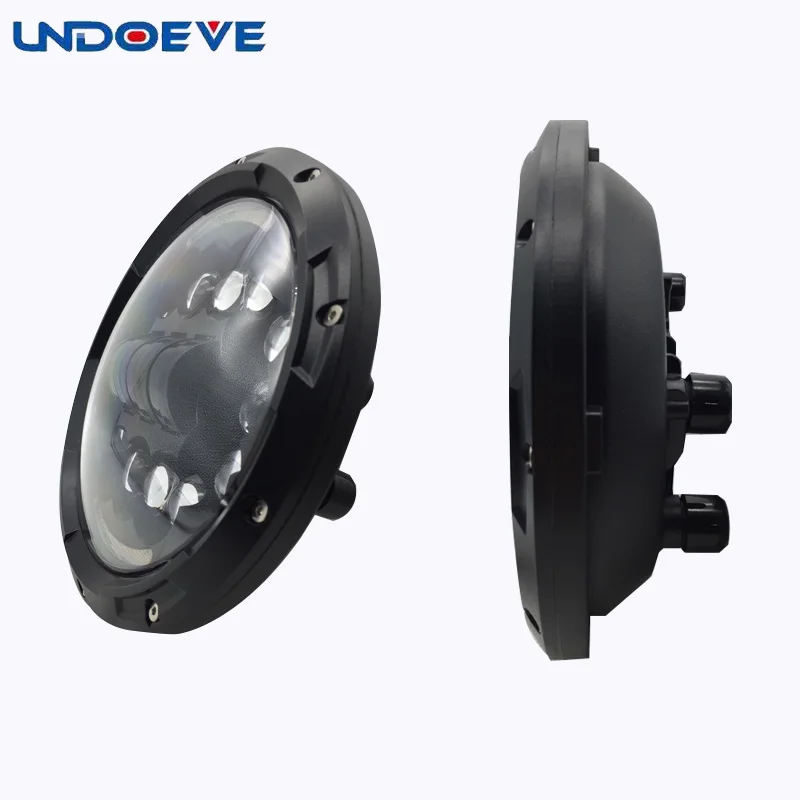 Black 7 inch 90W LED Headlight Fog Lamp DRL For Jeep Wrangler JK CJ TJ Hummer H1 H2 Car Led Headlamp Kenworth T2000 T-2000 | Автомобили и